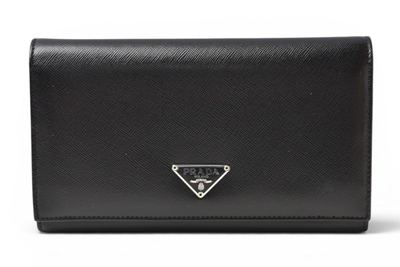 プラダ 財布 PRADA 長財布 M608 SAFFIANO/レザー NERO/ブラック ヴィンテージ【中古】