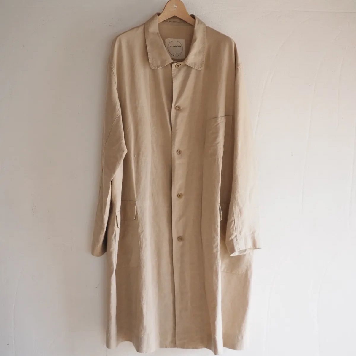 chez vidalenc ベージュ　リネンコート サイズ2 ＊メルカリのみの出品です