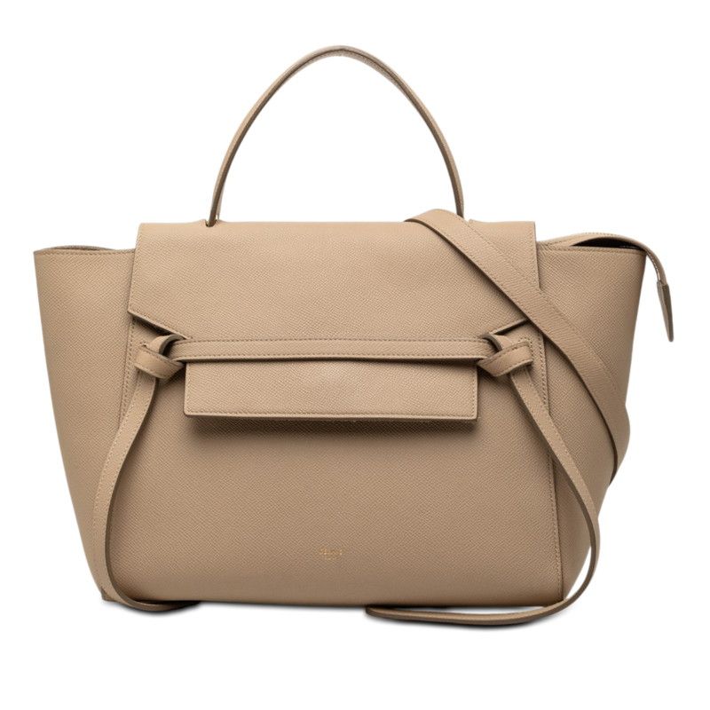 セリーヌ ベルトバッグ ハンドバッグ ショルダーバッグ 2WAY ベージュ レザー レディース CELINE【1-0273794】