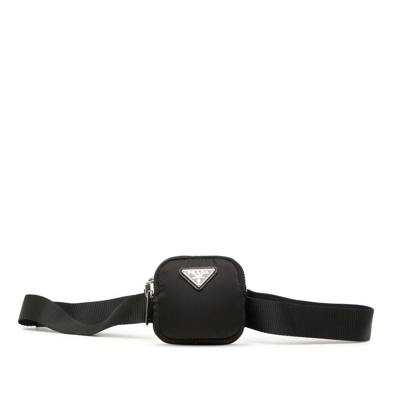 プラダ 三角ロゴプレート ボディバッグ ウエストバッグ ウエストポーチ 1CN076 ブラック ナイロン レディース PRADA【1-0274972】