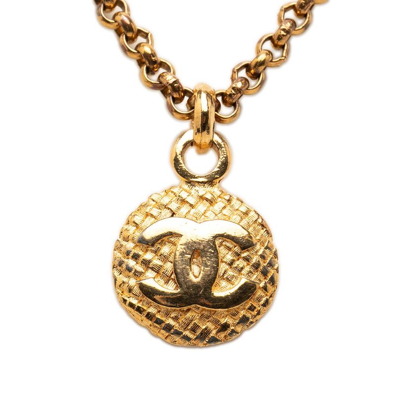 シャネル ヴィンテージ ココマーク ローグ チェーン ネックレス ゴールド メッキ レディース CHANEL【1-0276311】