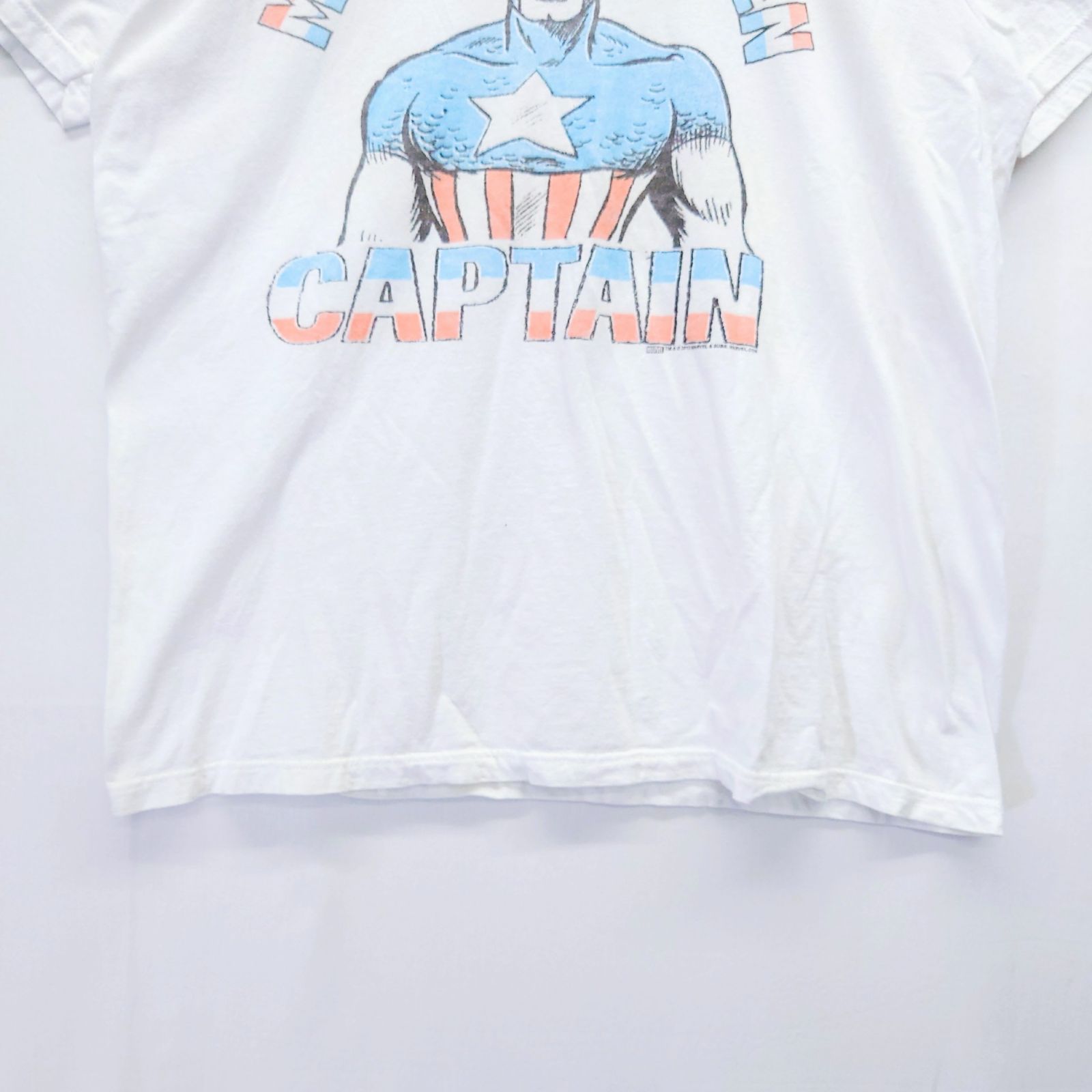 MARVEL キャプテンアメリカ Tシャツ L ホワイト アメコミ ヒーロー 