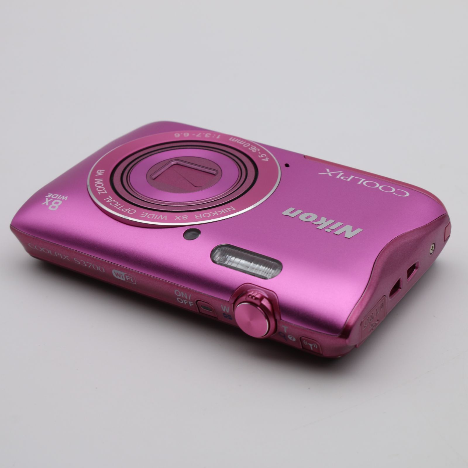 極上品】 Nikon COOLPIX S3700 ピンク 光学8倍ズーム 2005万画素