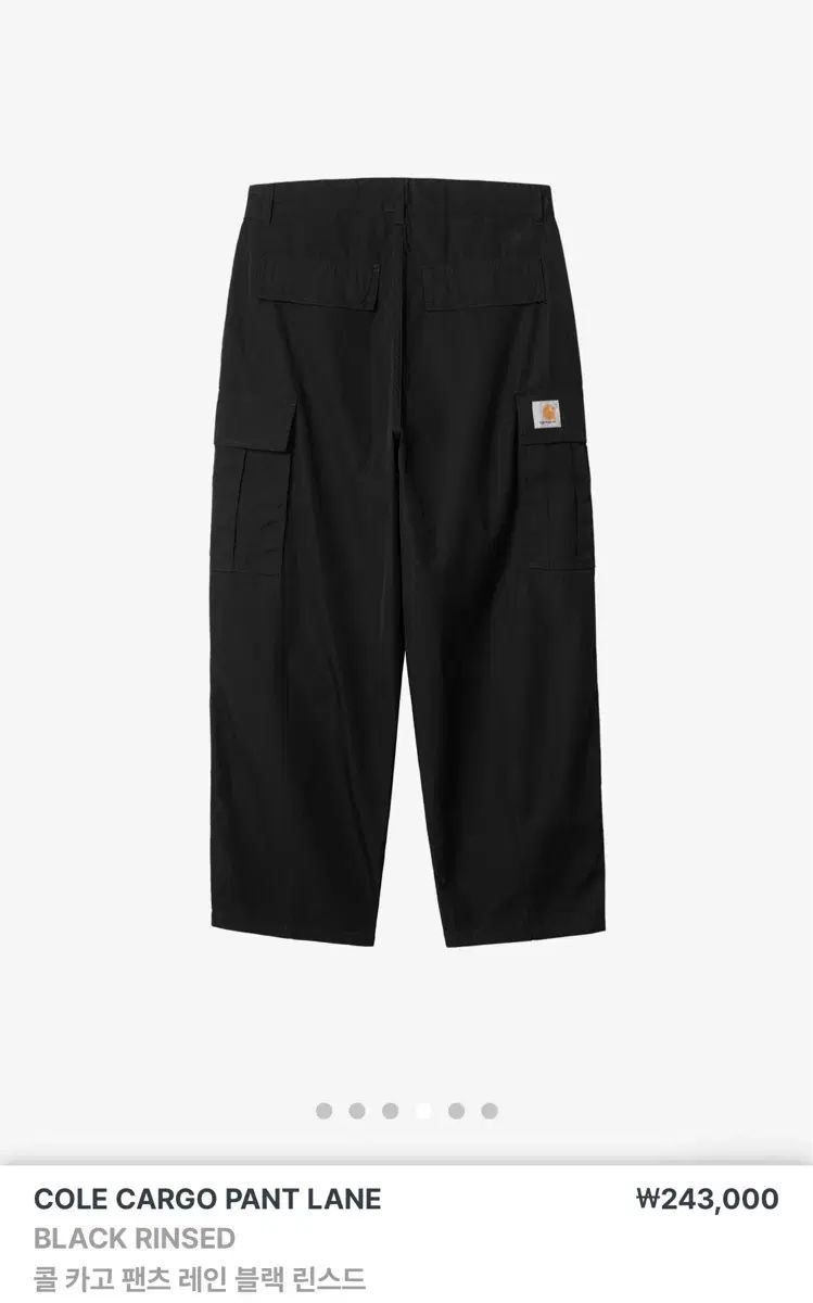 カーハート WIP Cole Cargo pant Lain ブラック リンスド 34