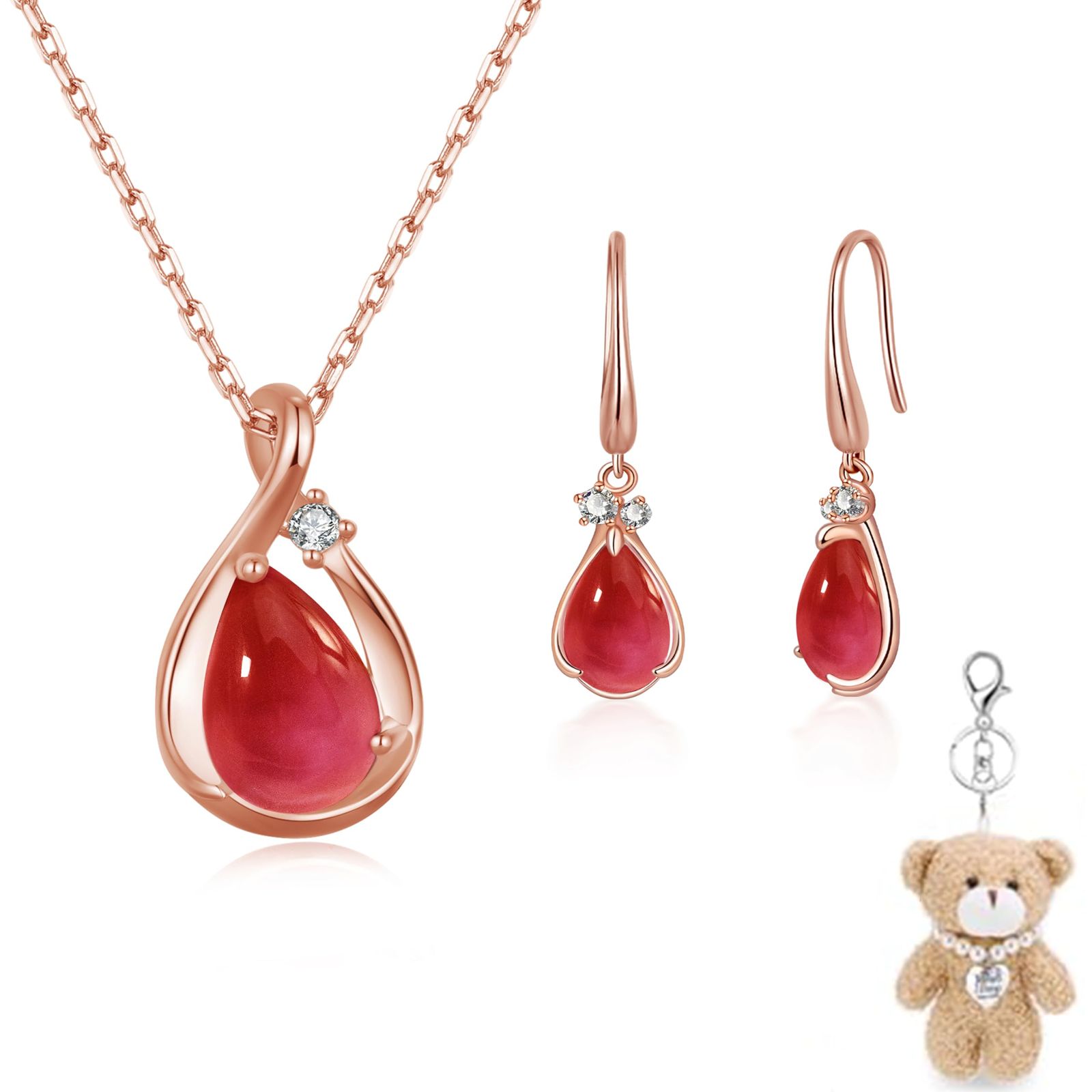 推し活ジュエリー ルビー 7月 誕生石 ネックレス ピンクゴールド 月 金属アレルギー対応 シルバー925 シルバー レディース