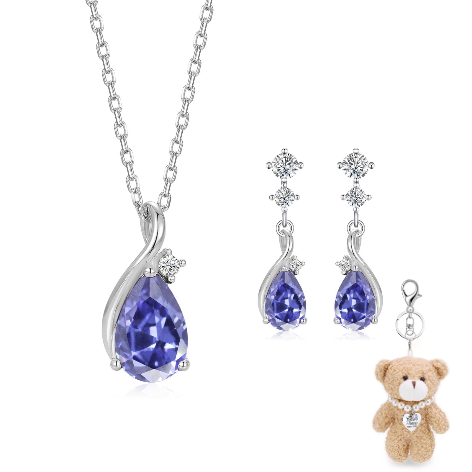 推し活ジュエリー タンザナイト 12月 誕生石 ネックレス シルバー ハート 金属アレルギー対応 シルバー925 レディース 8,856円