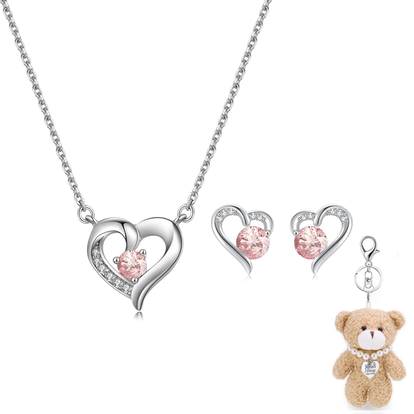 推し活ジュエリー モルガナイト 4月 誕生石 ネックレス シルバー ハート 月 金属アレルギー対応 シルバー925 12mm レディース