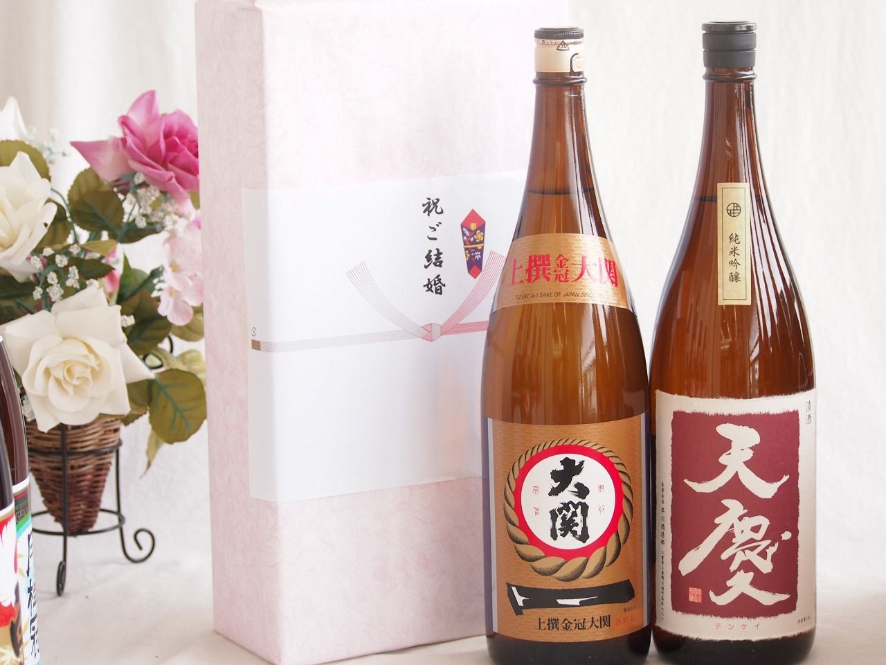 祝い酒日本酒感謝の贈り物ボックス2本セット(早川酒造部 天慶吟醸(三重県) 大関 上撰金冠 清酒(兵庫県)) 1800ml×2本