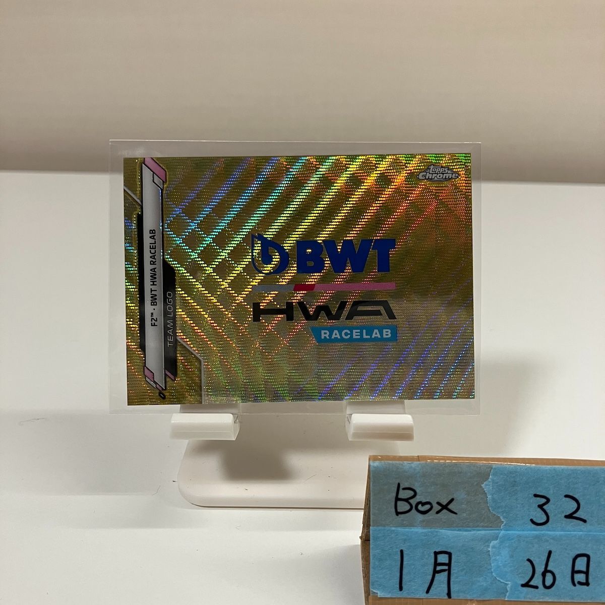 2020 Topps Chrome Formula 1 BWT HWA Racelab 41/50 F2 Team Logo Gold Wave