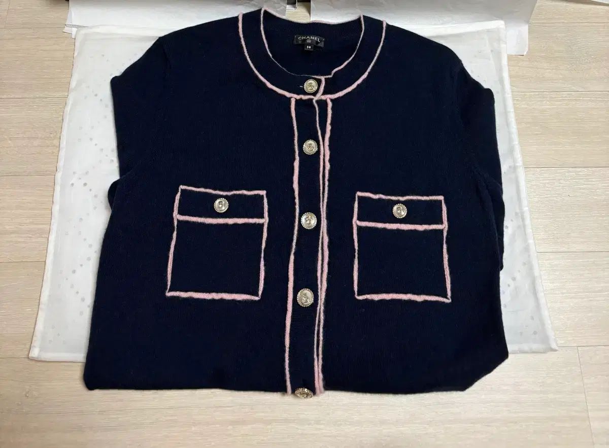 シャネル カシミア カーディガン 38