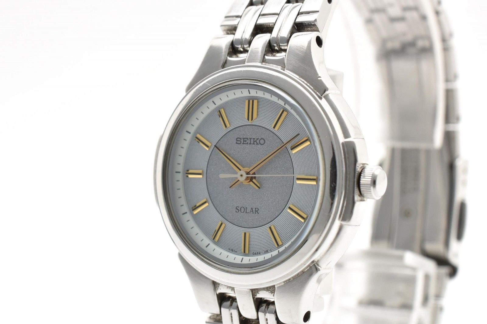 SEIKO セイコー エクセリーヌ V181-0AH0 ソーラー レディース 腕時計 ライトブルー文字盤 ステンレススチール ドレスウォッチ
