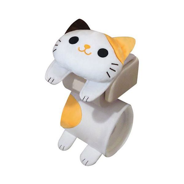 【3個セット】ねこのトイレロールペーパーホルダー ミケ 明邦 面ファスナー式 ストック付き