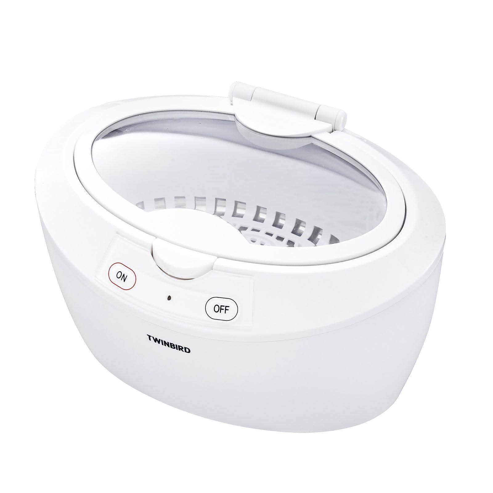 TWINBIRD(ツインバード) 超音波洗浄器 600ml アクセサリーホルダー付 メガネ アクセサリー 時計 プラモデル 指輪 入れ歯 ホワイト 白 EC-4518W★