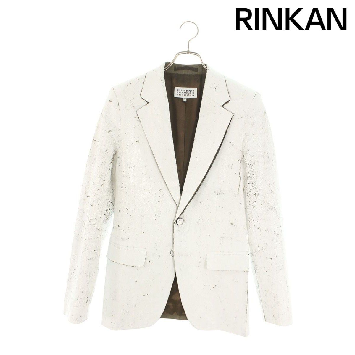 エムエムシックス  25SS  SH2BN0010 クラックペイントテーラードジャケット メンズ 44 エムエムシックス 25SS SH2BN0010 クラックペイントテーラード