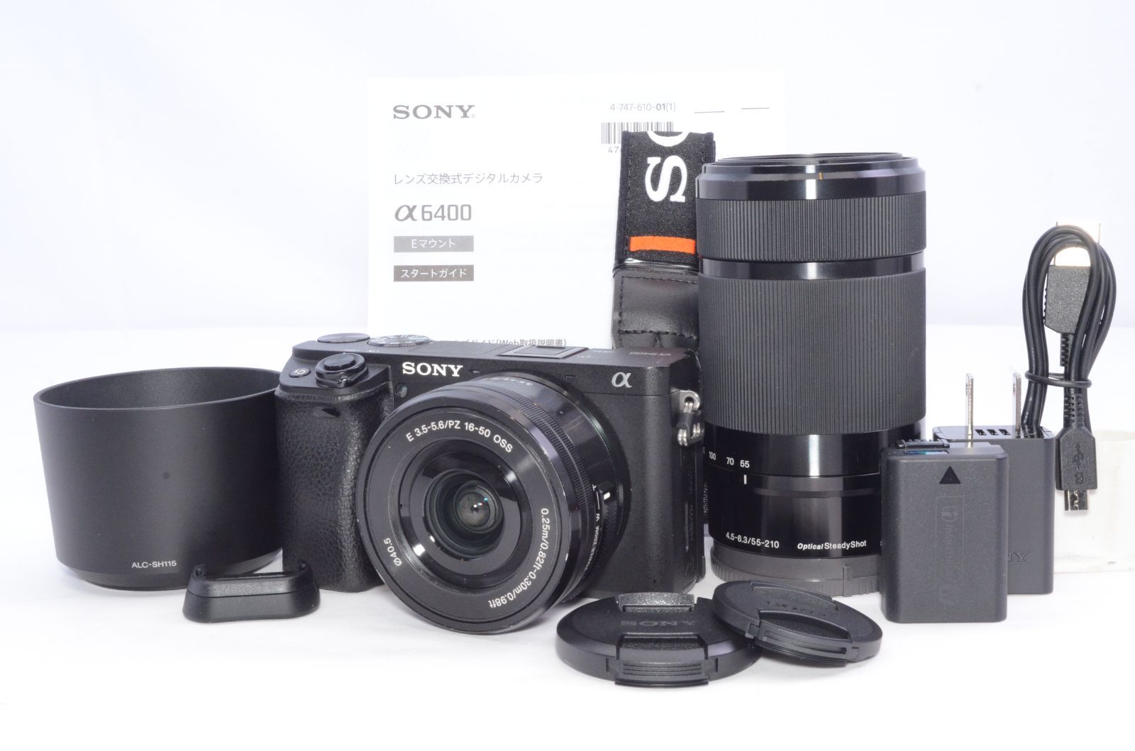 Sony ソニー α6400 ダブルキット SELP1650 F3.5-5.6+SEL55210 F4.5-6.3 SEL55210 ブラック