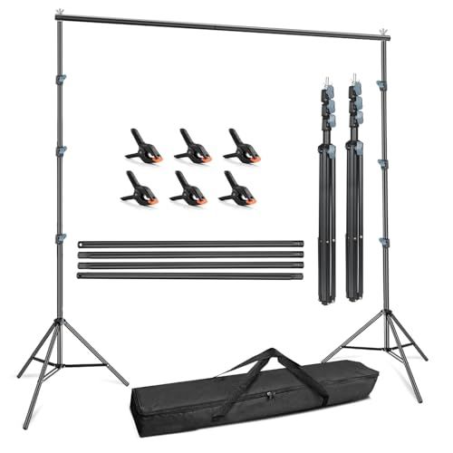 【新品】Hemmotop 背景 撮影 スタンド 280 x 300cm 3m 背景布クリップ 6個 大型 グリーンバック スタンド 3m x 3.6m 撮影 背景/背景布に適用 三脚ケース付き 安定性がよい 日本語説明書付き スチール製 79c44311
