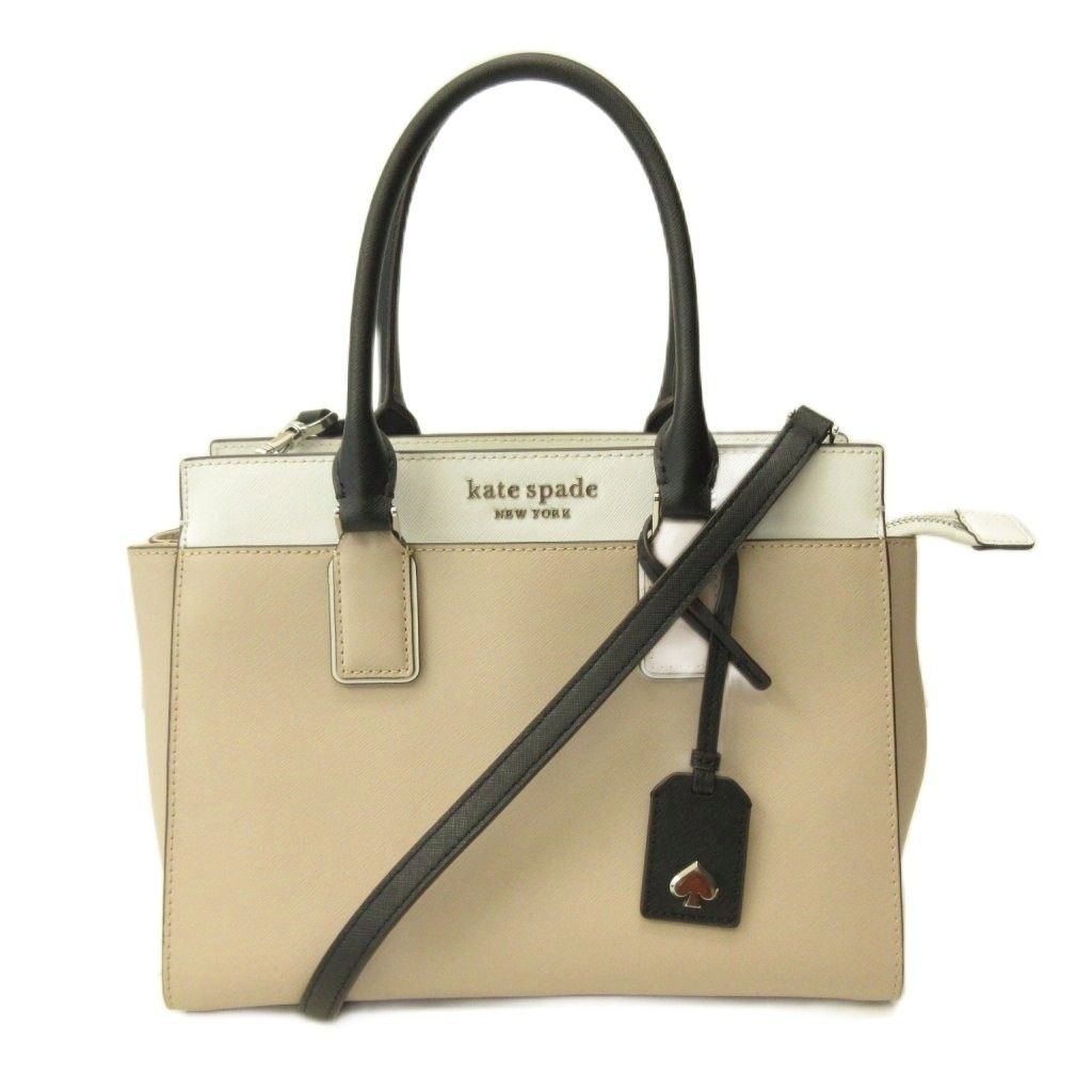 ケイトスペード KATE SPADE 2way トートバッグ ショルダー ツートン レザー ピンク 白 ホワイト 0617