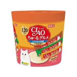 【新品・3営業日で発送】いなば食品 いなばペットフード CIAO ちゅ～るグルメ とりささみ海鮮バラエティ 14g×120本 SC-213 (-)【入数:4】