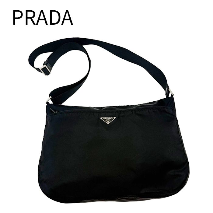 PRADA プラダ ナイロン ショルダーバッグ ブラック 三角ロゴプレート