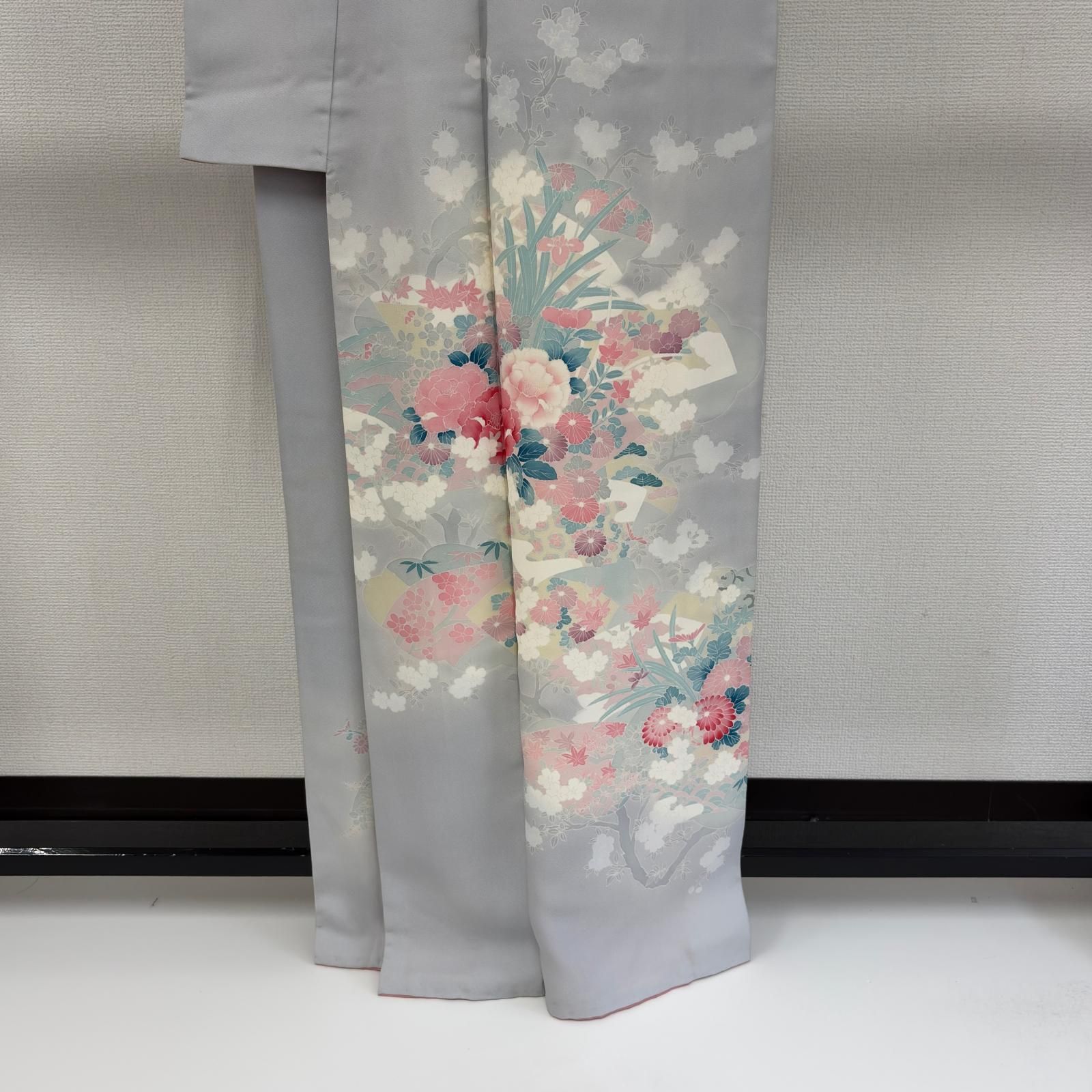 付け下げ 正絹 紋なし 美しい染めの花 袷 着物 a-657 - メルカリ