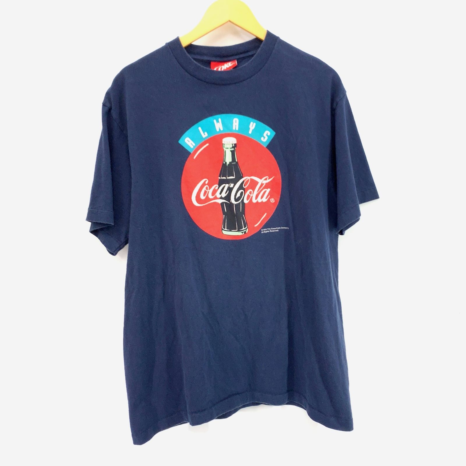 90s USA製 Coca-Cola コカ・コーラ Tシャツ ロゴ ドリンク 企業 VINTAGE ヴィンテージ XL ネイビー メンズ