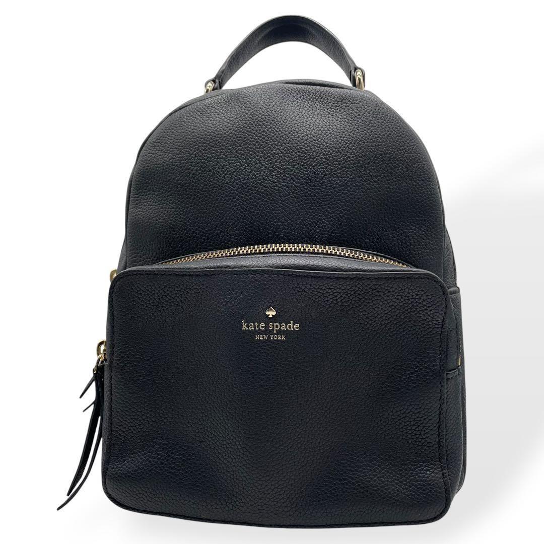 ♦︎極美品♦︎ kate spade ケイトスペード 黒レザー　 リュック 極美品 kate spade new york リュック レザー ブラック - メルカリ