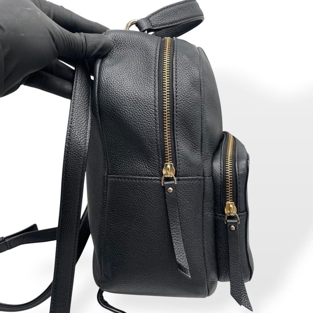 極美品 kate spade new york リュック レザー ブラック - メルカリ