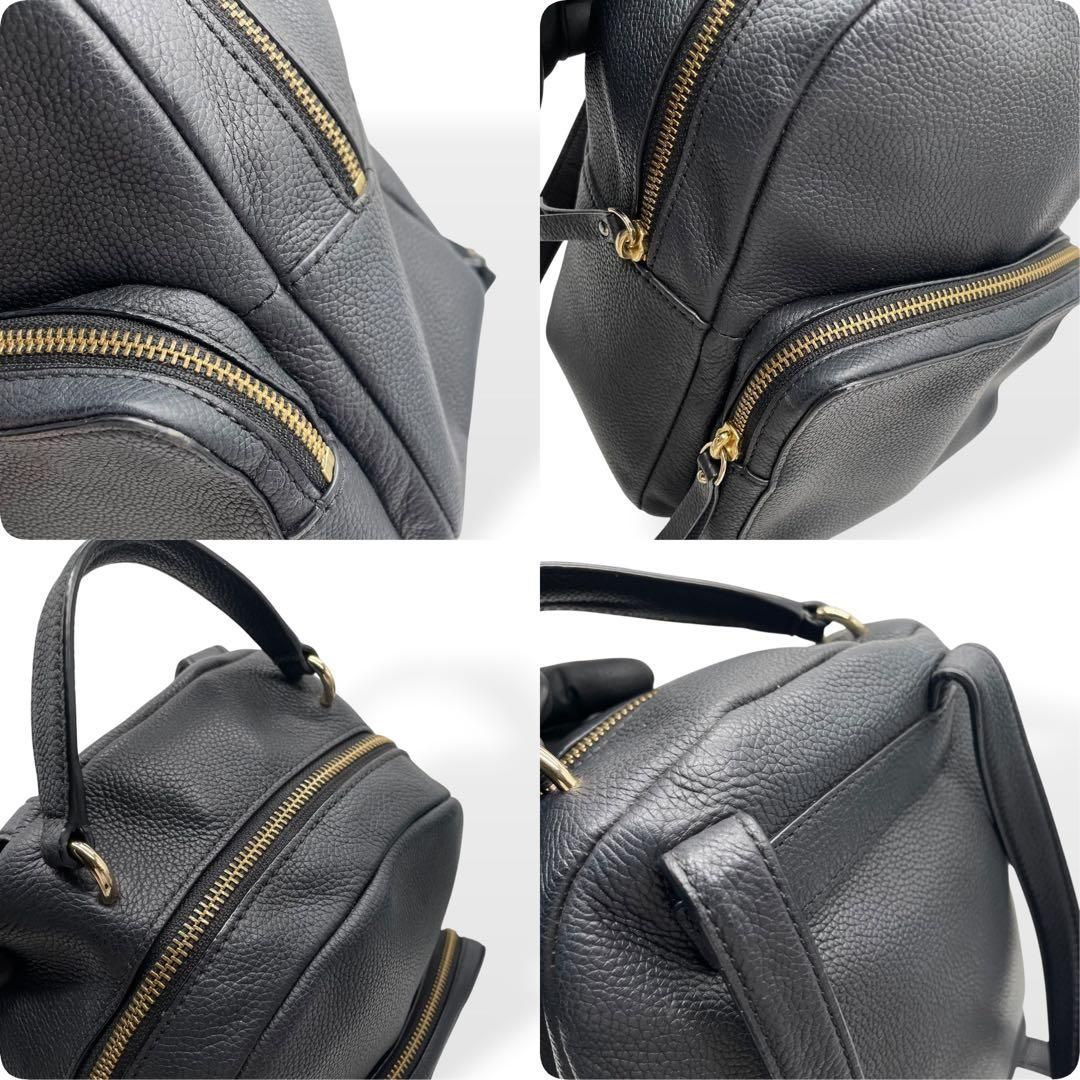 極美品 kate spade new york リュック レザー ブラック - メルカリ