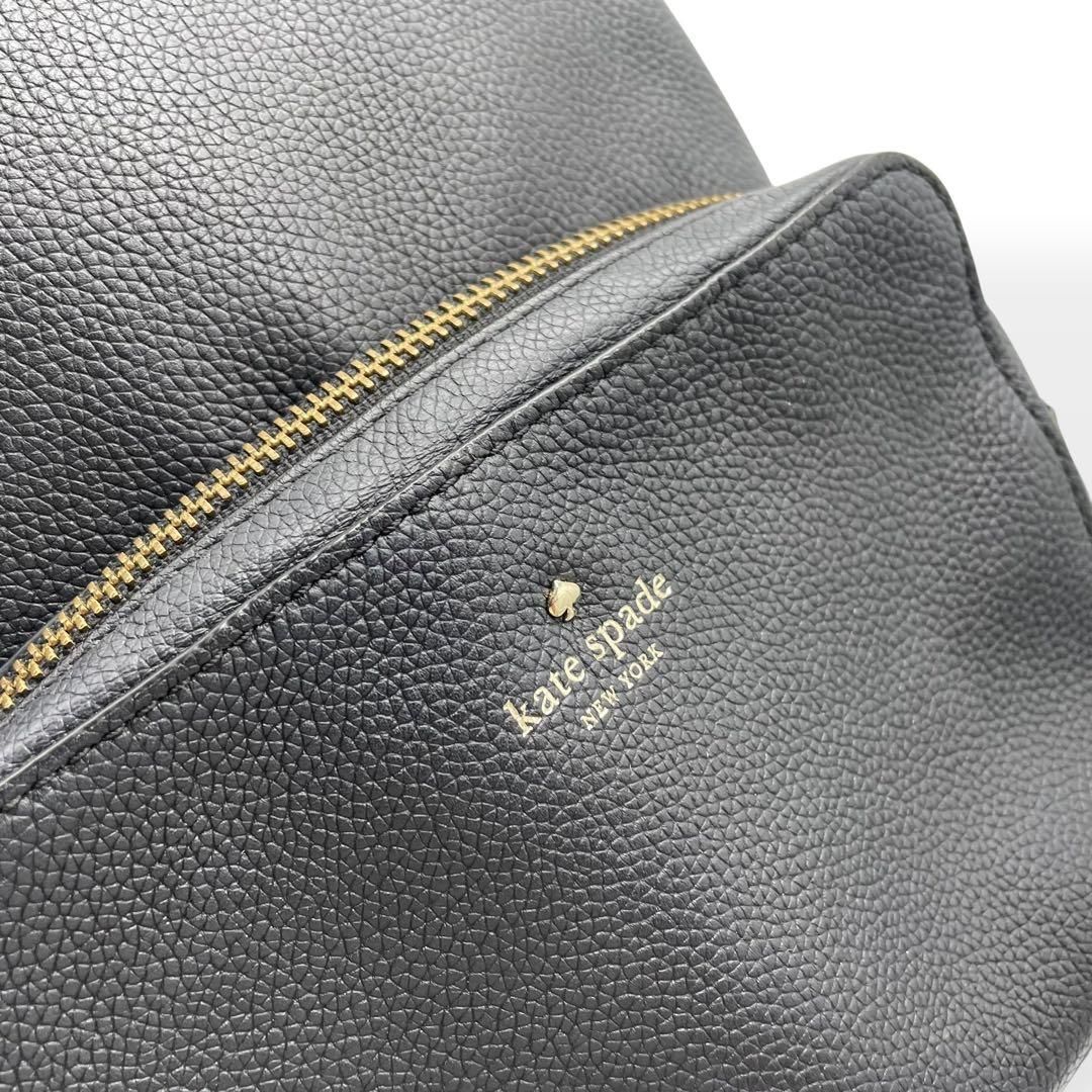 極美品 kate spade new york リュック レザー ブラック - メルカリ