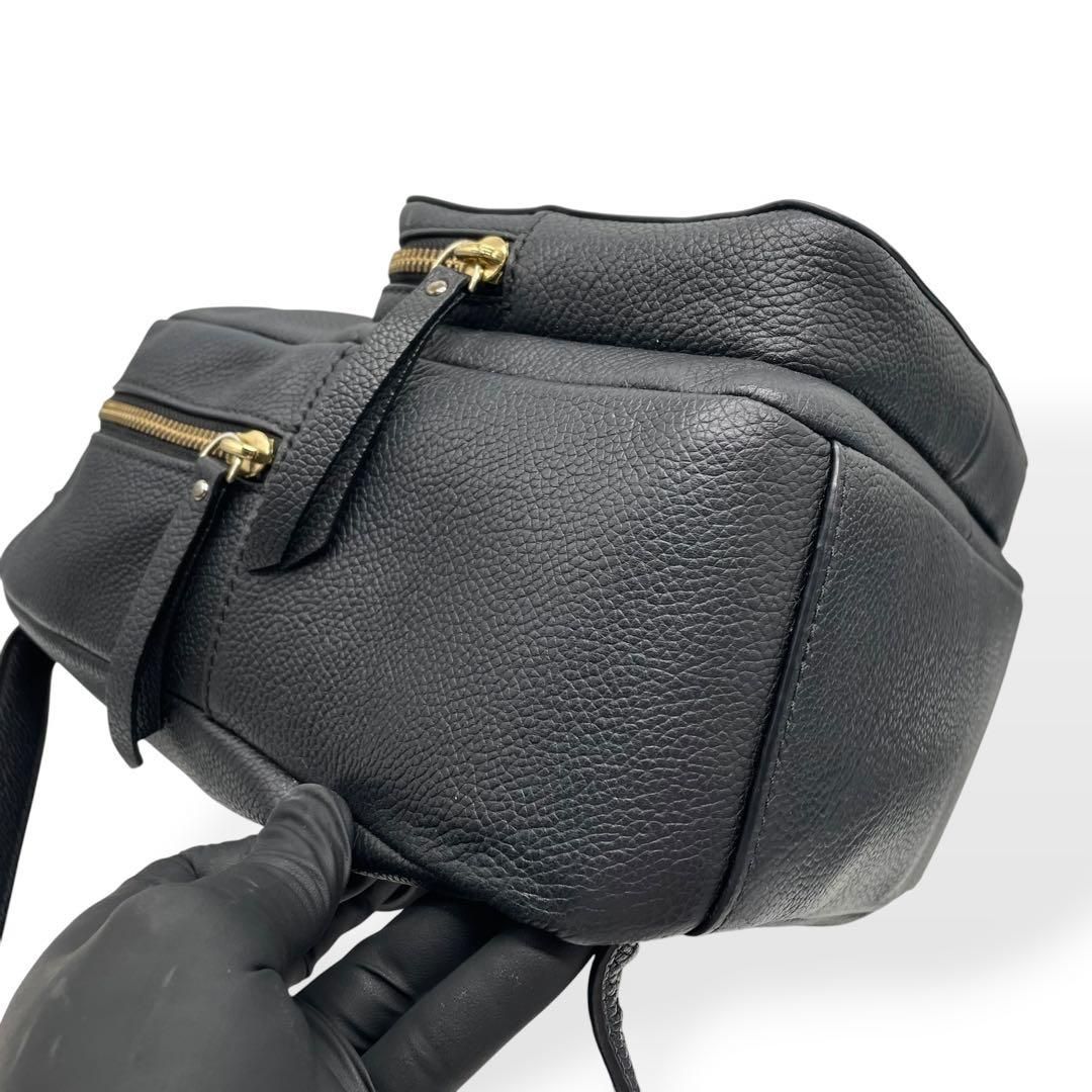 極美品 kate spade new york リュック レザー ブラック - メルカリ