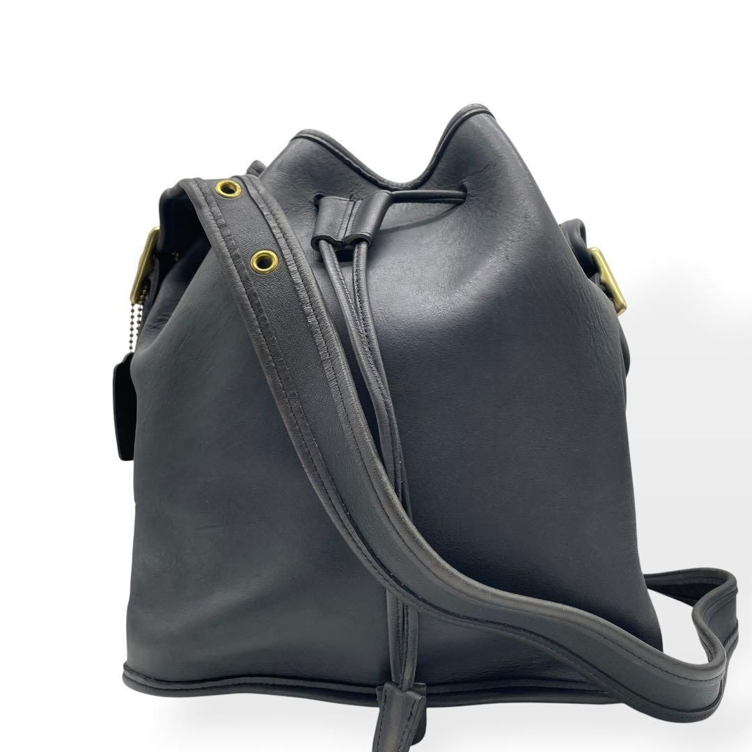 美品 COACH オールドコーチ 巾着 ショルダーバッグ USA製 ネイビー