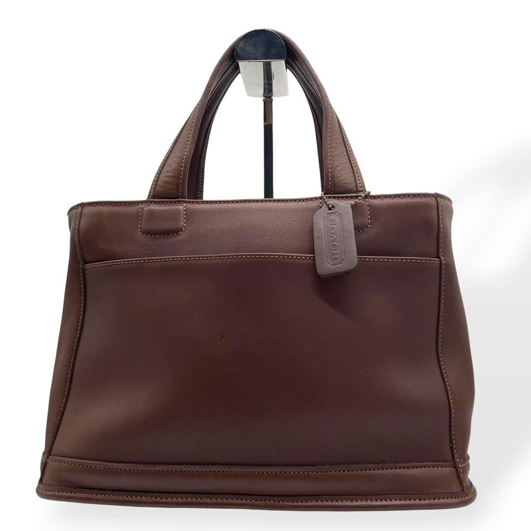美品 COACH コーチ ハンドバッグ USA製 ブラウン レザー 本革
