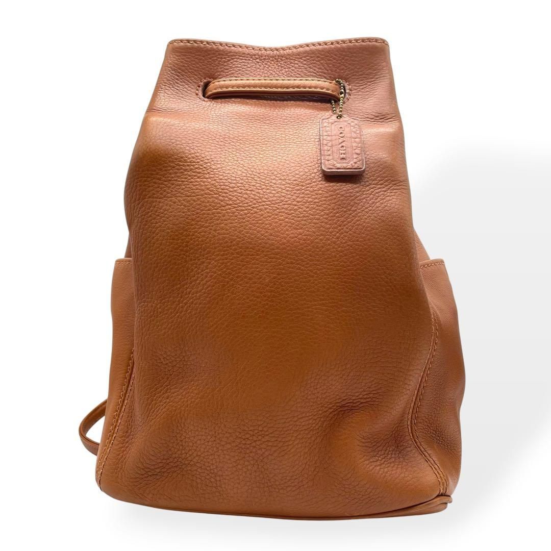 美品　COACH　オールドコーチ　4922　シボ革　USA製　巾着リュックバック