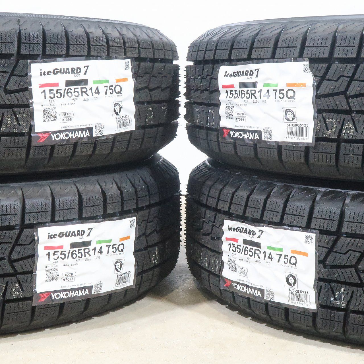未使用】軽自動車に 4本 社外 14インチ スタッドレス ヨコハマ アイス
