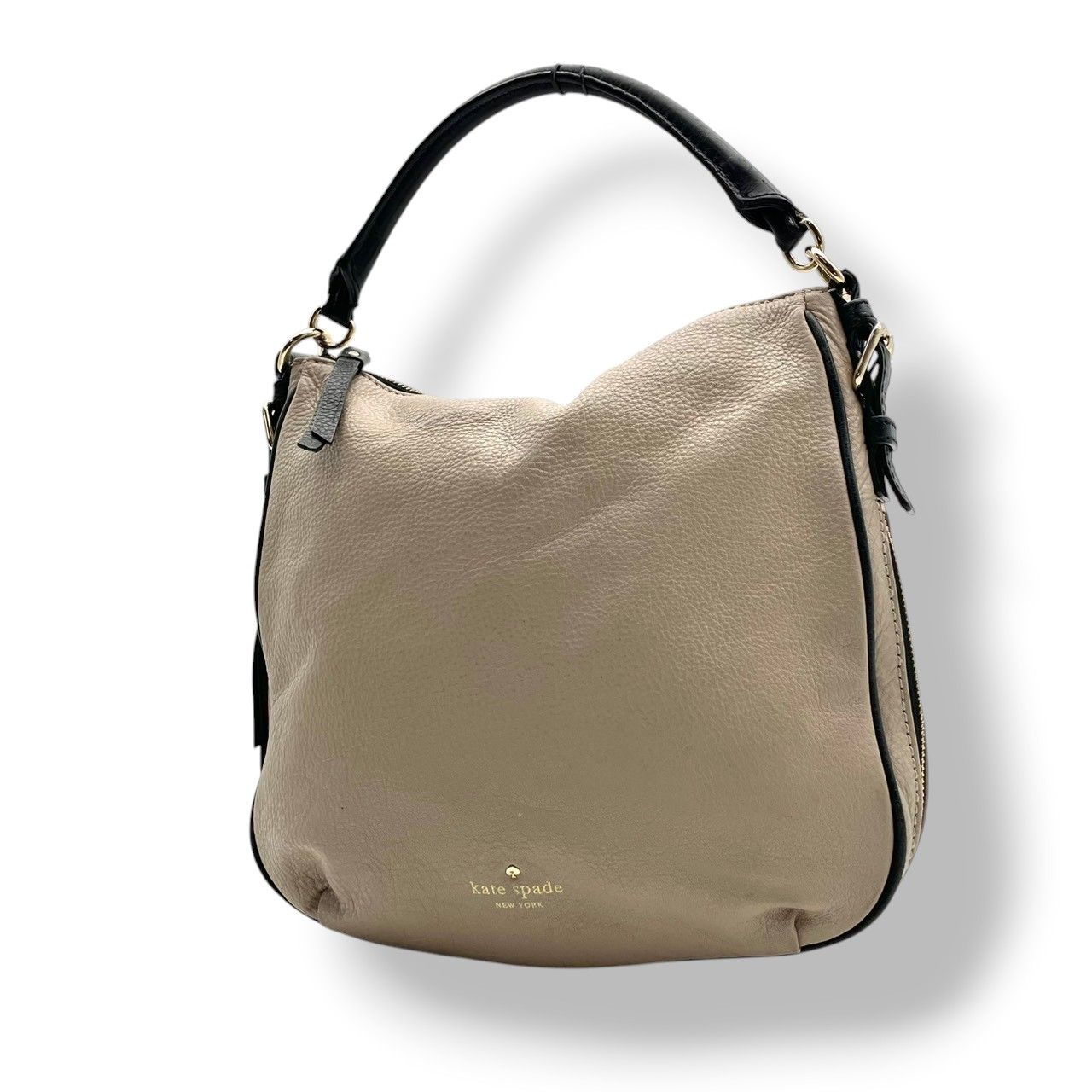 【良品】ケイトスペード 2WAY ショルダーバッグ ハンドバッグ グレージュ レザー 通勤 通学 大容量 大人可愛い 人気 定番 ブランド 高級感 シンプル エレガント 希少 使いやすい 収納 お出かけ 旅行 デイリー 鞄 カバン レディース S91