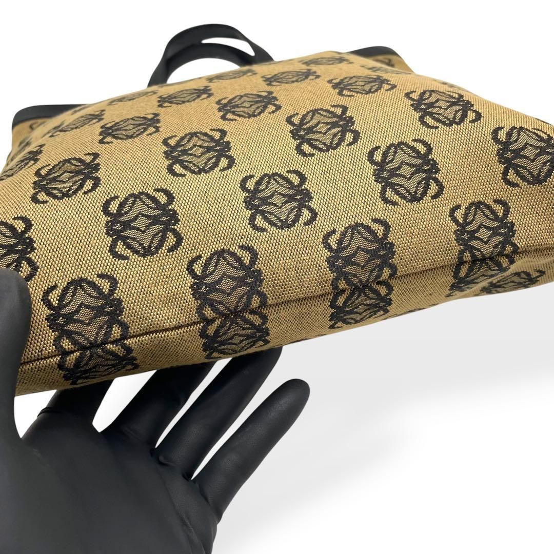 極美品 LOEWE ロエベ アナグラム トートバッグ キャンバス レザー 総 