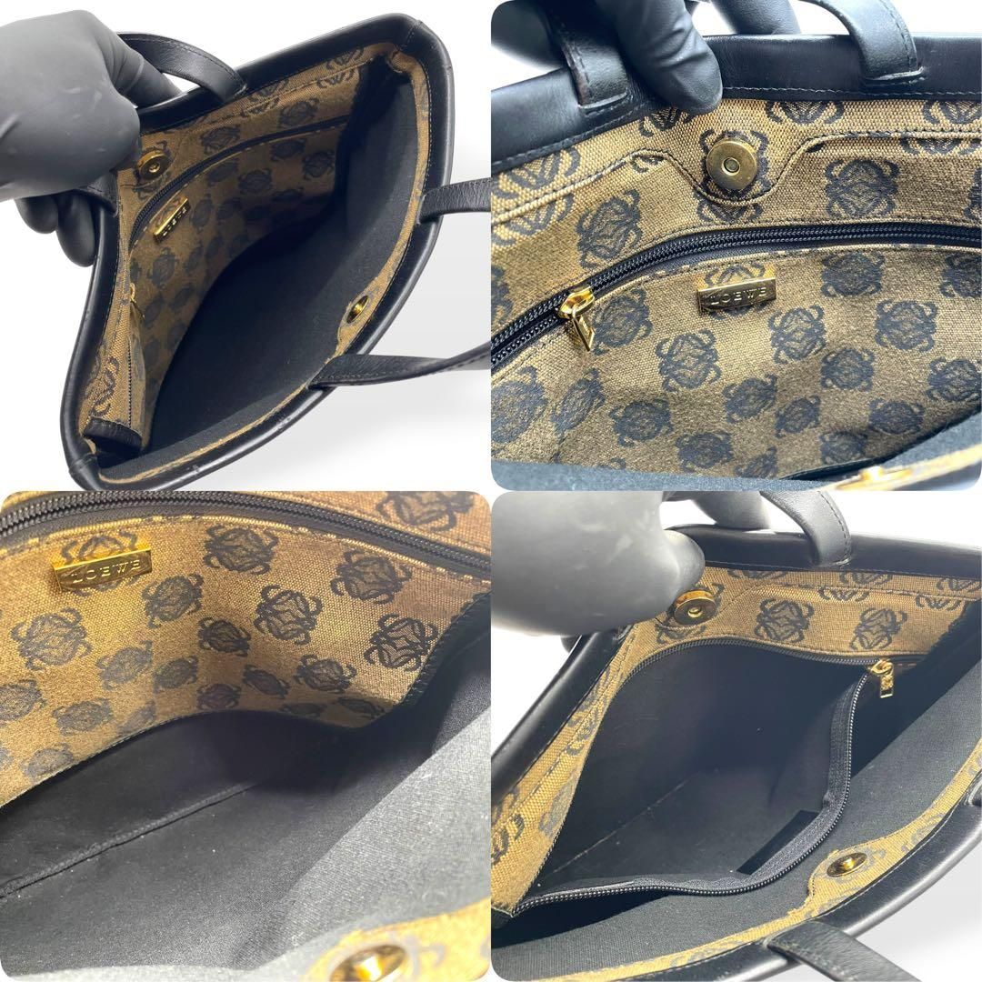 極美品 LOEWE ロエベ アナグラム トートバッグ キャンバス レザー 総 