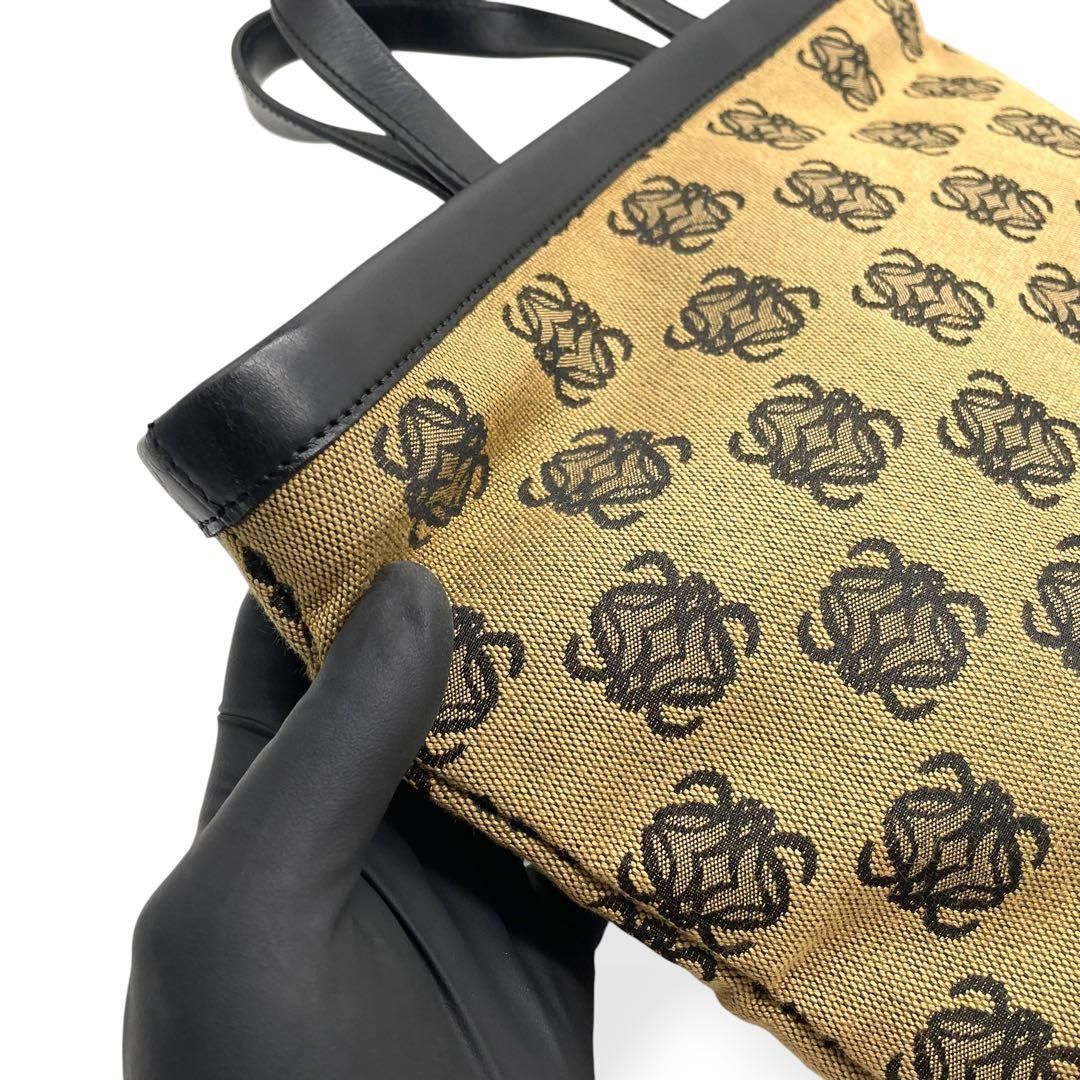 極美品 LOEWE ロエベ アナグラム トートバッグ キャンバス レザー 総 