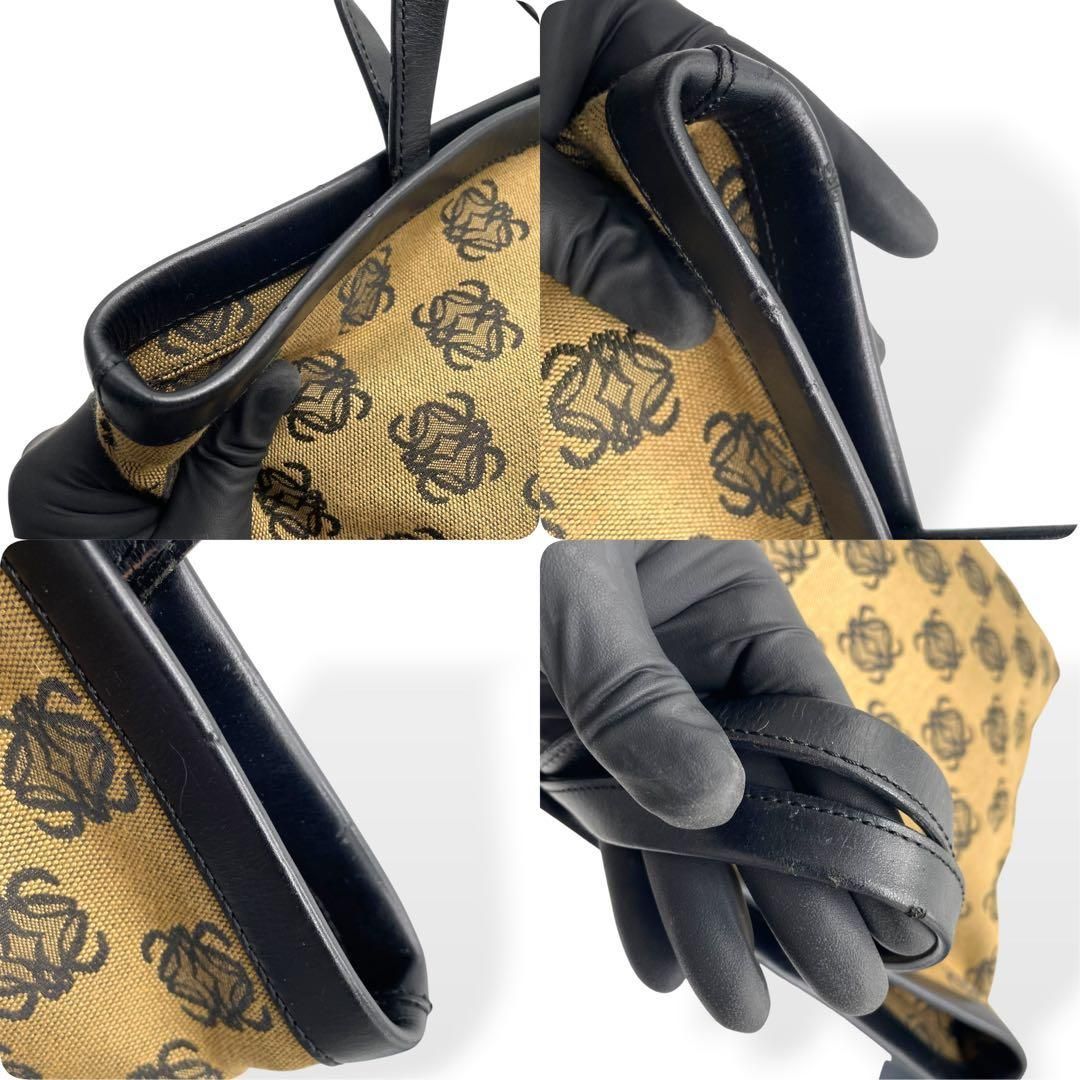 極美品 LOEWE ロエベ アナグラム トートバッグ キャンバス レザー 総 
