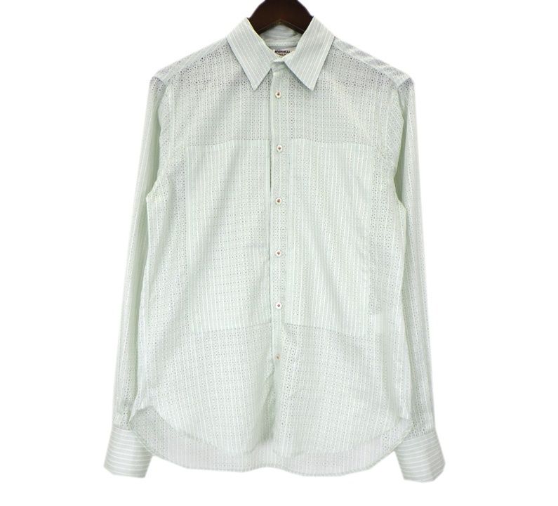 ダイリク DAIRIKU 26SS 【 PARADOX Punching Stripe W PKT Dress L S Shirt 26SSSH9 】 ストライプ 総柄 パンチング シースルー ロング スリーブ 長袖 シャツ　51148