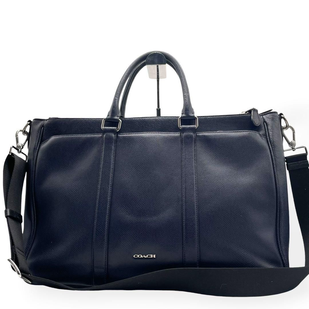 美品　COACH コーチ ビジネスバッグ レザー 紺 2WAY ショルダー A4