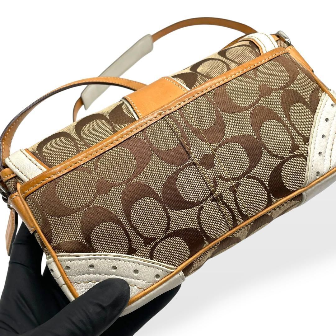 美品 COACH コーチ ショルダーバック ソーホー キャンバス レザー