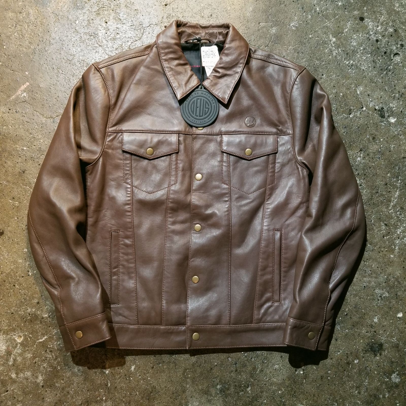 DEUS EX MACHINA 22aw WILDFIRE LEATHER JACKET BROWN S デウスエクスマキナ レザージャケット DMF22638
