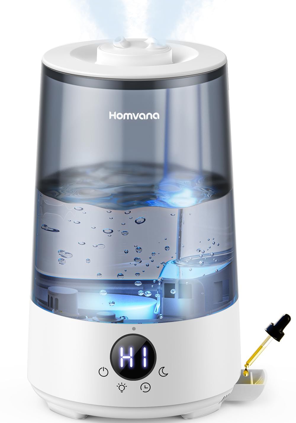 Homvana (ホムバナ) 加湿器 アロマ -【2025新登場3-in-1・16dB設計】3.6L 上から給水 ダブル吹出口, 大容量 節電 25時間連続稼働 18畳まで対応 空焚き防止 寝室 卓上 おしゃれ 7色LEDライト アロマディフ c6549e53