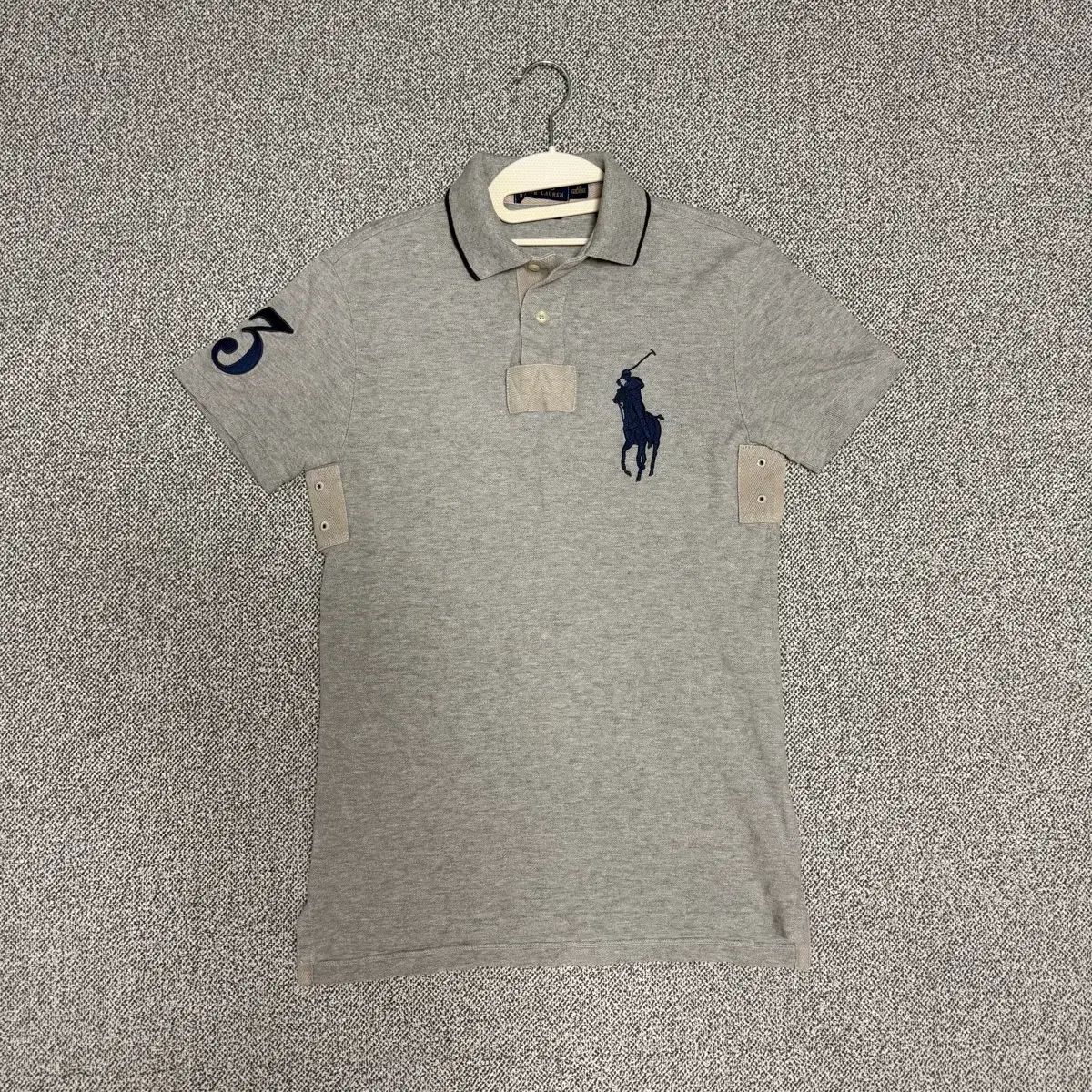 ポロ ラルフローレン ビックポニー 半袖 カラーTシャツ グレー XS PK