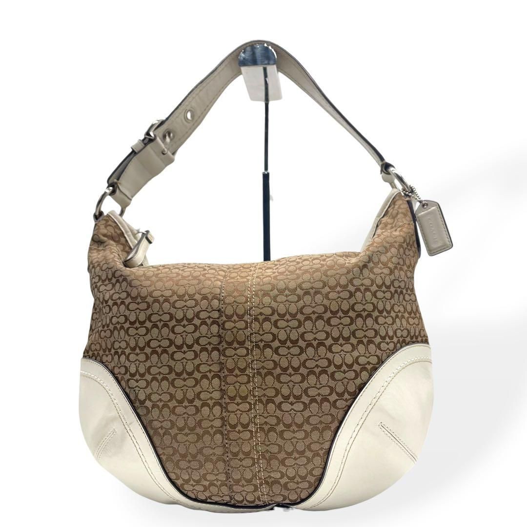 美品 コーチ COACH ショルダーバッグ 肩掛け キャンバス レザー 