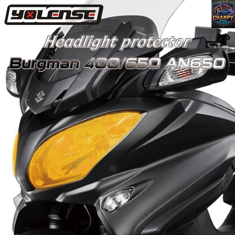 バーグマン400、バーグマン650、AN650、AN650用モーターサイクルヘッドライトガード、ヘッドライトシールド、スクリーンレンズカバープロテ