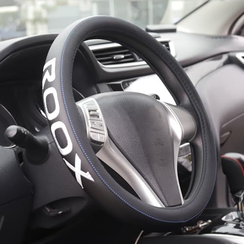日産 ルークス BB系 B4系 ML21系 専用 ハンドルカバー おしゃれなデザイン ロゴ 高級本革 内装 カスタム パーツ ROOX ドレスアップ オールシーズン対応 抗菌防臭 通気 耐摩耗 汚れ傷防止 保護カバー (円型)as 3dc13a2f 6,522円