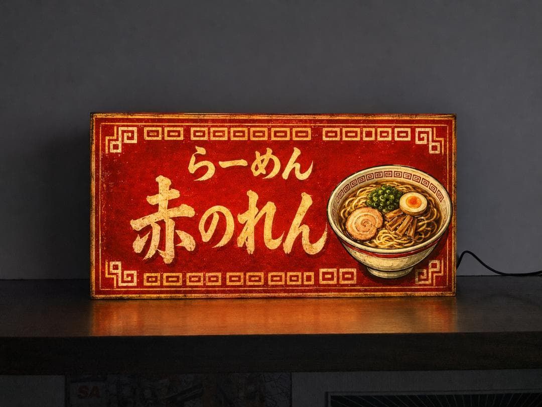 【オーダー無料】ラーメン らーめん 屋台 食堂 中華 居酒屋 和食 昔風 味噌 醬油 塩ラーメン プレゼント 店舗 自宅 屋台 キッチンカー パーティー イベント テーブル カウンター サイン ランプ 照明 看板 置物 雑貨 ライトBOX 電飾看板 電光看板
