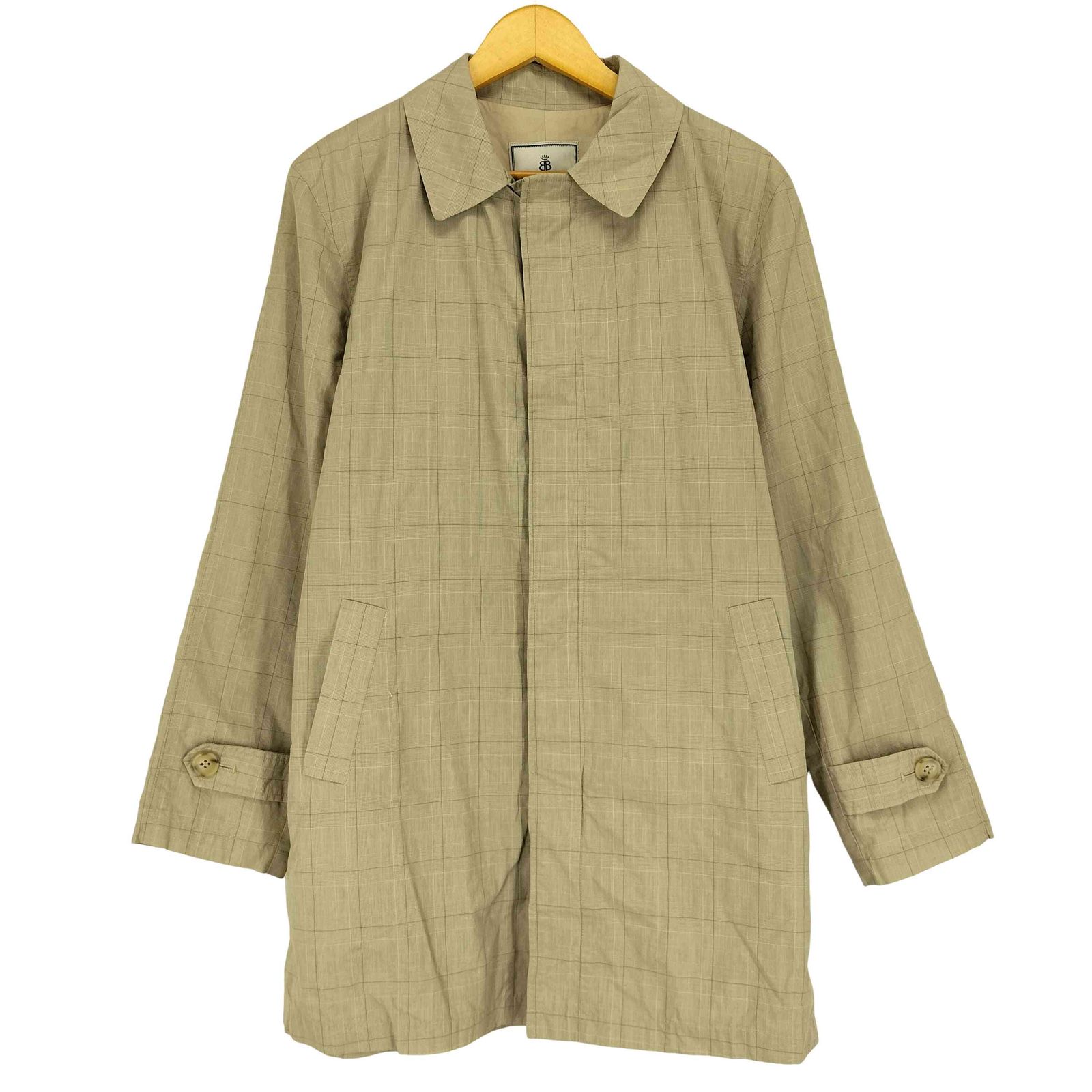 バラクータ BARACUTA BLUE LINE チェック柄 比翼ステンカラーコート